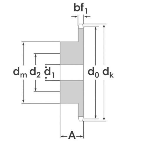 Kettenrad KR 04 B-1 Z=19 vorgebohrt (6 x 2.8 mm)