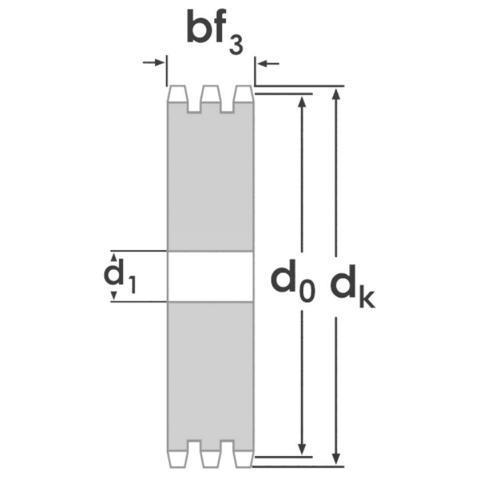 Kettenradscheibe KS 08 B-3 Z=26 (1/2 Zoll x 5/16 Zoll)