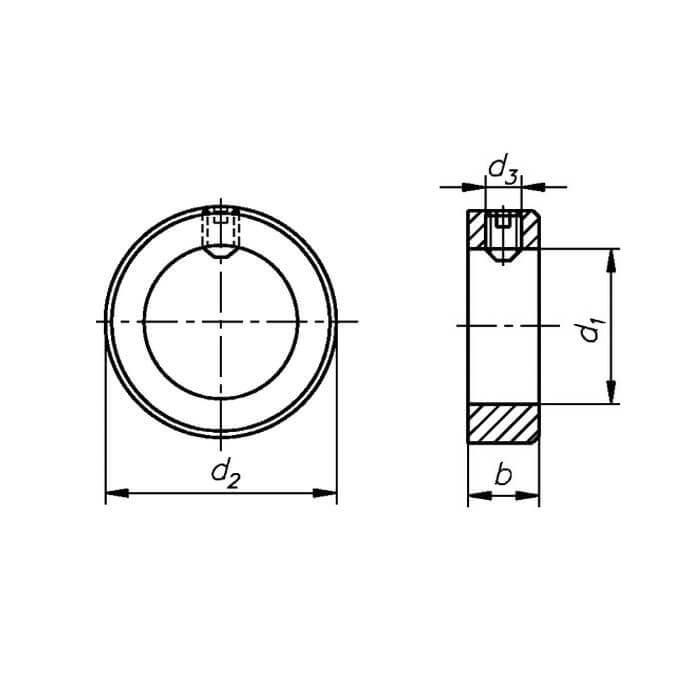 Stellring 130 x 180 x 28 mm DIN 705 Form A Stahl mit Gewindestift