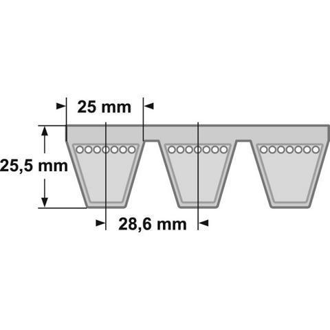 Kraftband 5/ 8V 4000 = 5/ 25J 10160