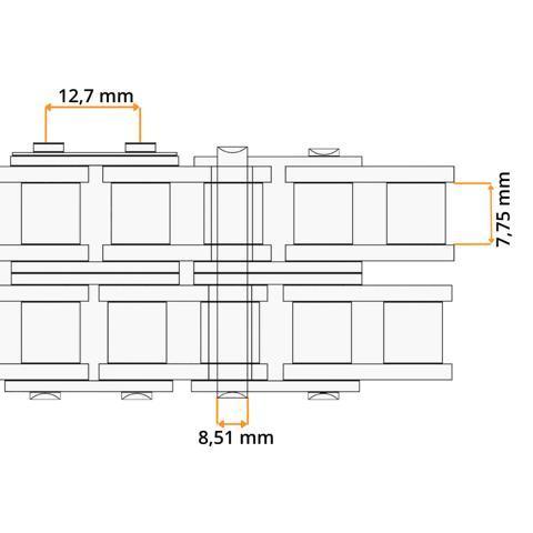 Rollenkette 08 B-2 (1/2'' x 5/16'') EuroChain