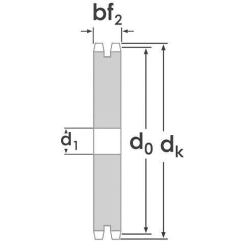 Kettenradscheibe KS 06 B-2 Z=33 (3/8 Zoll x 7/32 Zoll)