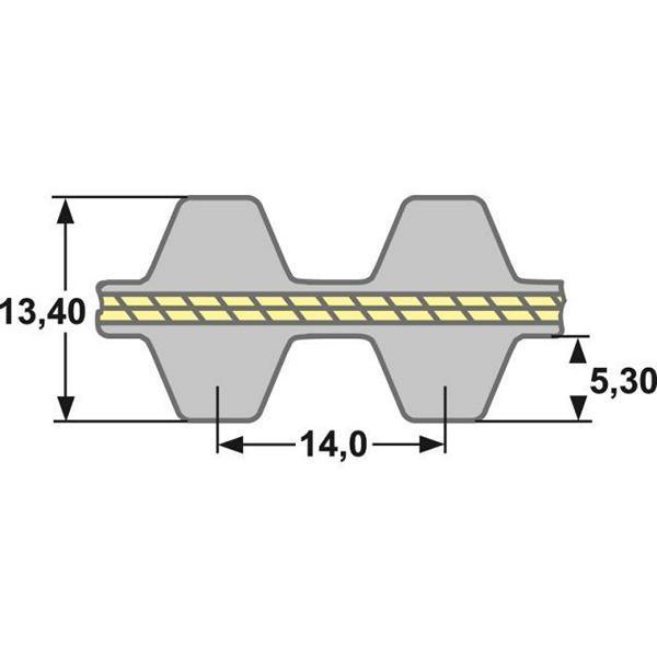 Doppelzahnriemen 150-DS14M-1890 (15 mm Breit)